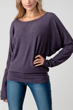 2739<br/>Long Dolman Sleeve Brushed Top