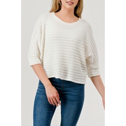 Cuffed Half Dolman Sleeve Top